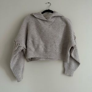 Anthropologie Ali Cropped Hoodie Knit